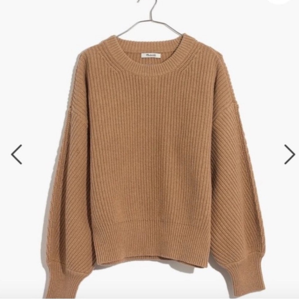 Madewell Crew Neck Fairbanks Sweater XL Camel
